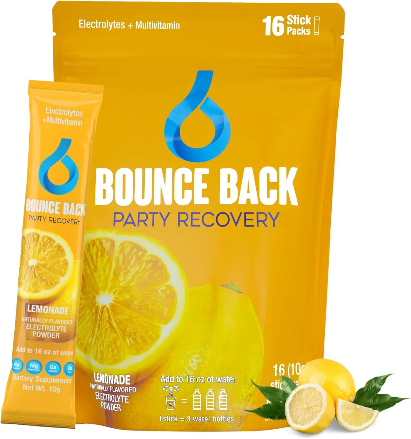Pre and Post Drinking Liver Support | Electrolyte   Vitamins and Mineral Hydration Packs | Perfect After a Night Out | Vacation and Travel Essential (16 Pack, Lemonade)