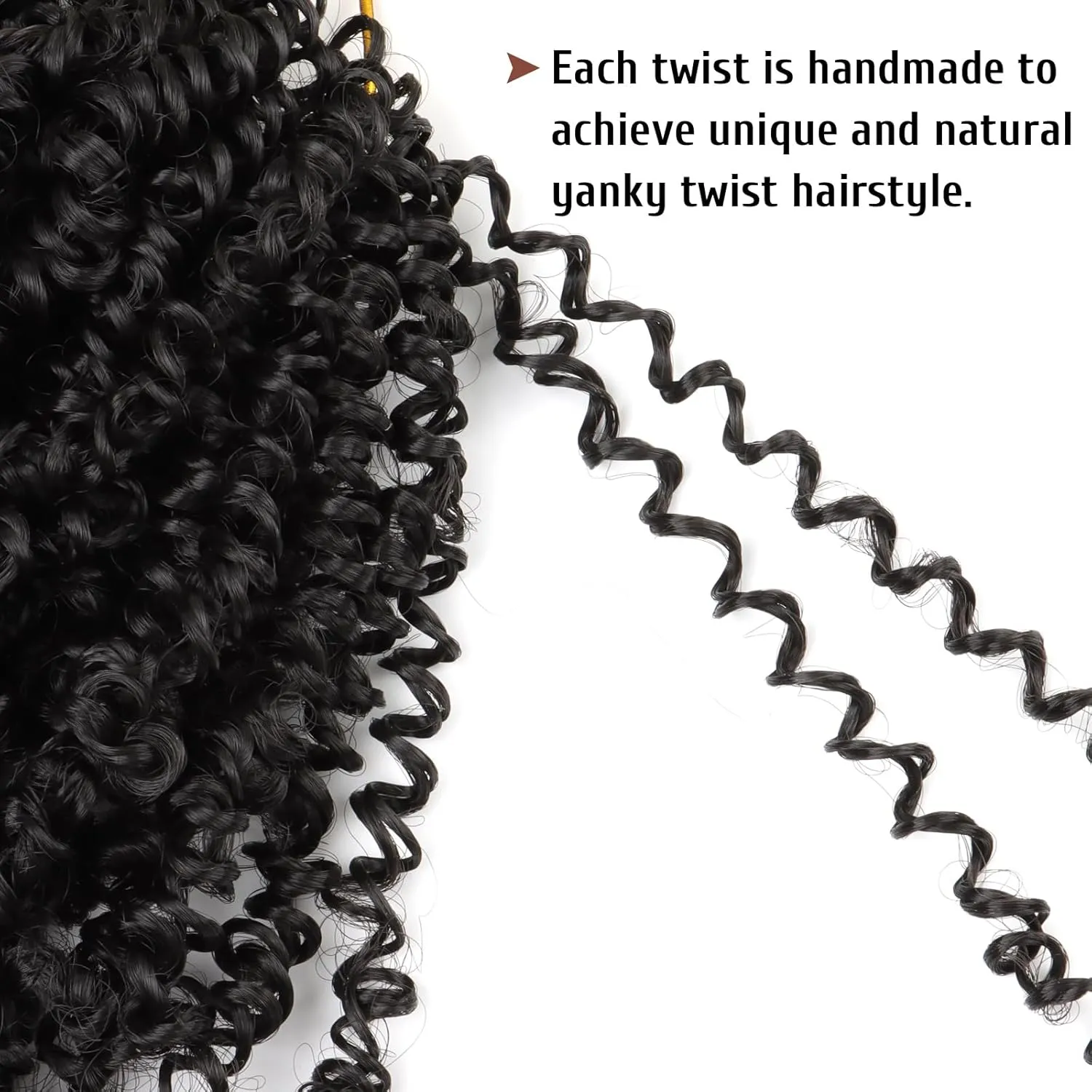 Pre Looped Yanky Twist Crochet Hair 12 Inch 8 Packs 1B# Natural Black Fluffy Spring Mini Twist Passion Twist Bohemian Synthetic Crochet Braiding Hair