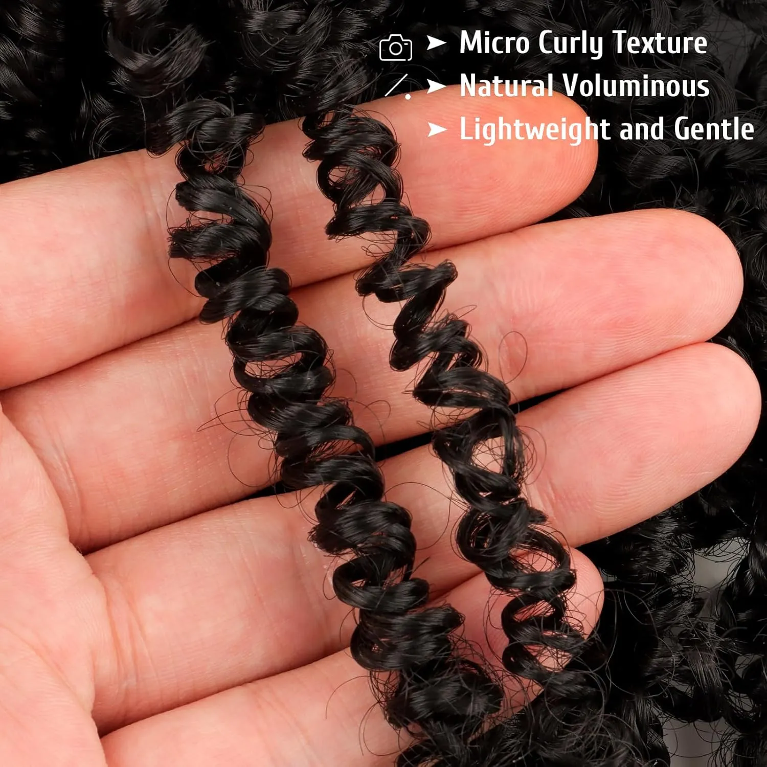 Pre Looped Yanky Twist Crochet Hair 12 Inch 8 Packs 1B# Natural Black Fluffy Spring Mini Twist Passion Twist Bohemian Synthetic Crochet Braiding Hair
