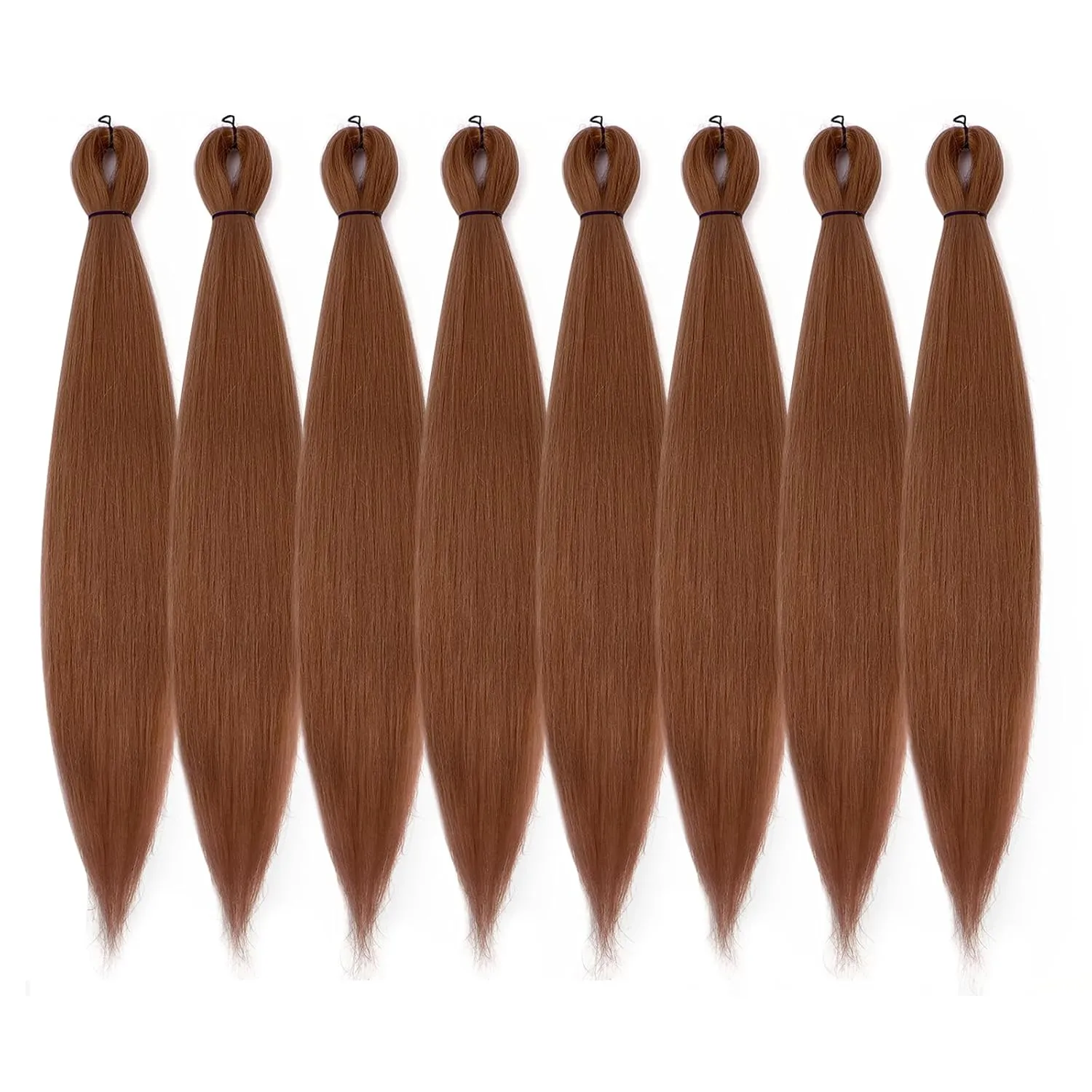 Pre-stretched Braiding Hair - 30 Inch 8 Packs Brown Super Long Braiding Hair For Twist or Box Braids, Yaki Texture Hot Water Setting Synthetic Braiding Hair Extensions (30 Inch, #30-8P)