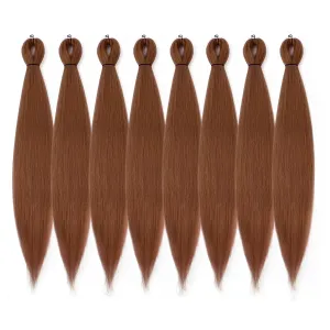 Pre-stretched Braiding Hair - 30 Inch 8 Packs Brown Super Long Braiding Hair For Twist or Box Braids, Yaki Texture Hot Water Setting Synthetic Braiding Hair Extensions (30 Inch, #30-8P)