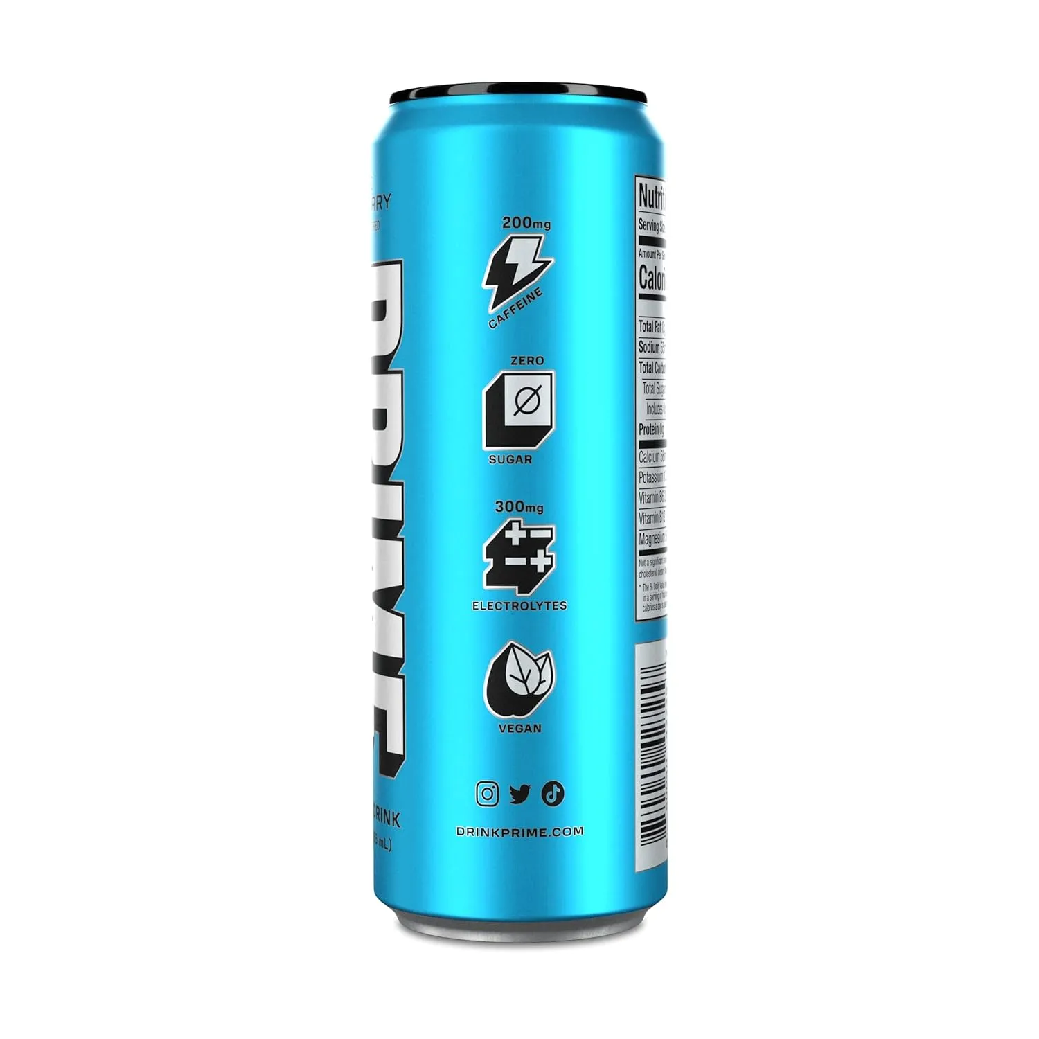 PRIME Energy BLUE RASPBERRY | Zero Sugar Energy Drink | Preworkout Energy | 200mg Caffeine with 355mg of Electrolytes and Coconut Water for Hydration| Vegan | Gluten Free |12 Fluid Ounce | 12 Pack