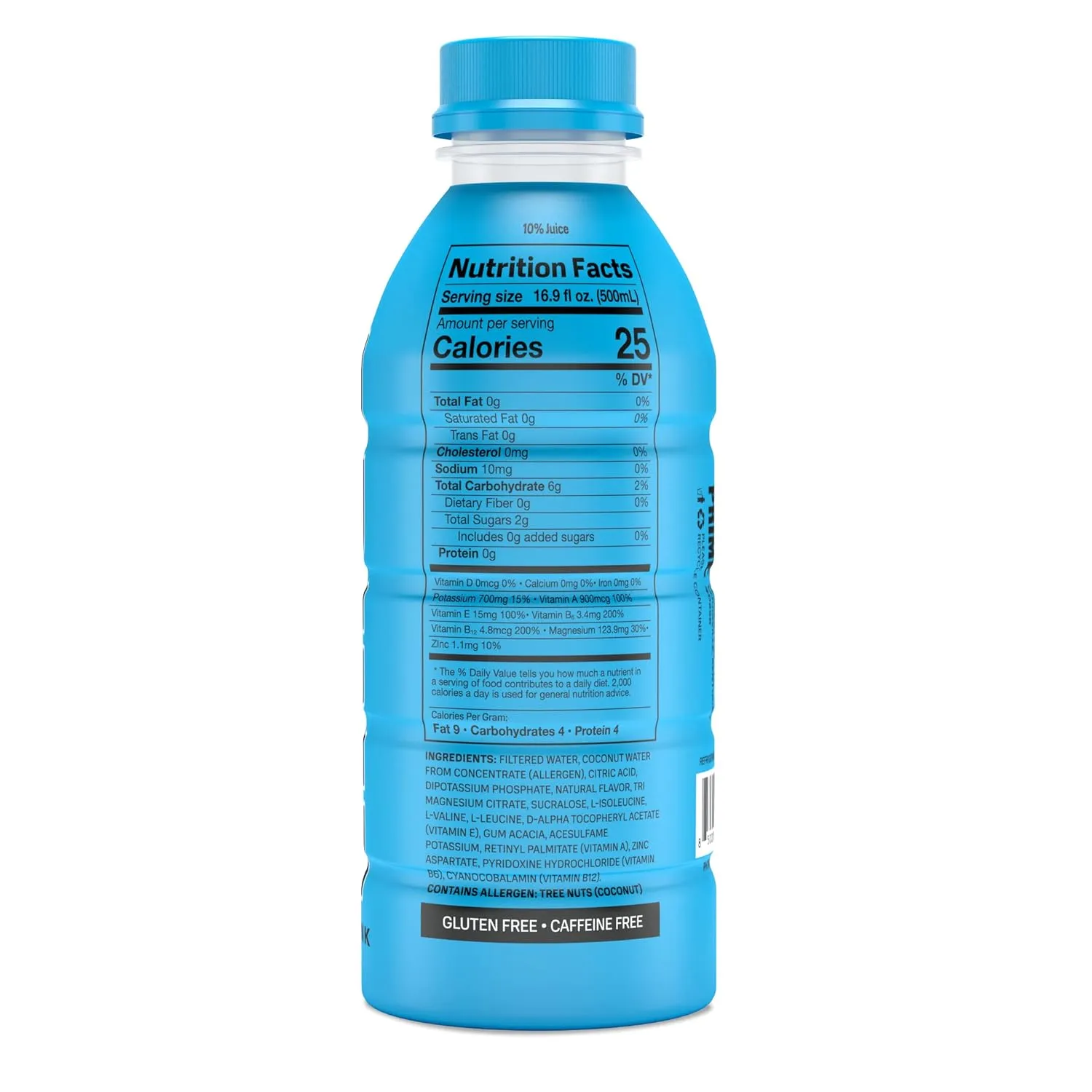 PRIME Hydration BLUE RASPBERRY | Sports Drinks | Electrolyte Enhanced for Ultimate Hydration | 250mg BCAAs | B Vitamins | Antioxidants | 2g Of Sugar | 16.9 Fluid Ounce | 12 Pack