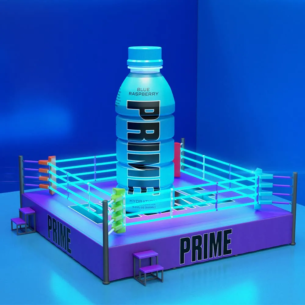 PRIME Hydration BLUE RASPBERRY | Sports Drinks | Electrolyte Enhanced for Ultimate Hydration | 250mg BCAAs | B Vitamins | Antioxidants | 2g Of Sugar | 16.9 Fluid Ounce | 12 Pack
