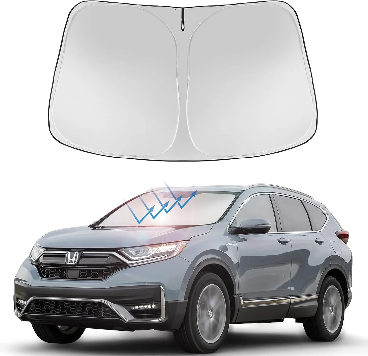 Proadsy 2025 Upgrade Front Windshield Sun Shade Foldable Sunshade Protector Custom Fit 2022 2021 2020 2019 2018 2017 Honda CRV SUV, LX, EX, EX-L, EX-L Navi, Touring Accessories