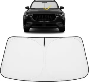 Proadsy 2025 Upgrade Windshield Sun Shade Custom Fit Mazda CX-50 2023 2024 2025 Mazda CX50 SUV Foldable Front Sunshade Protector Blocks UV Rays Keep Car Cooler