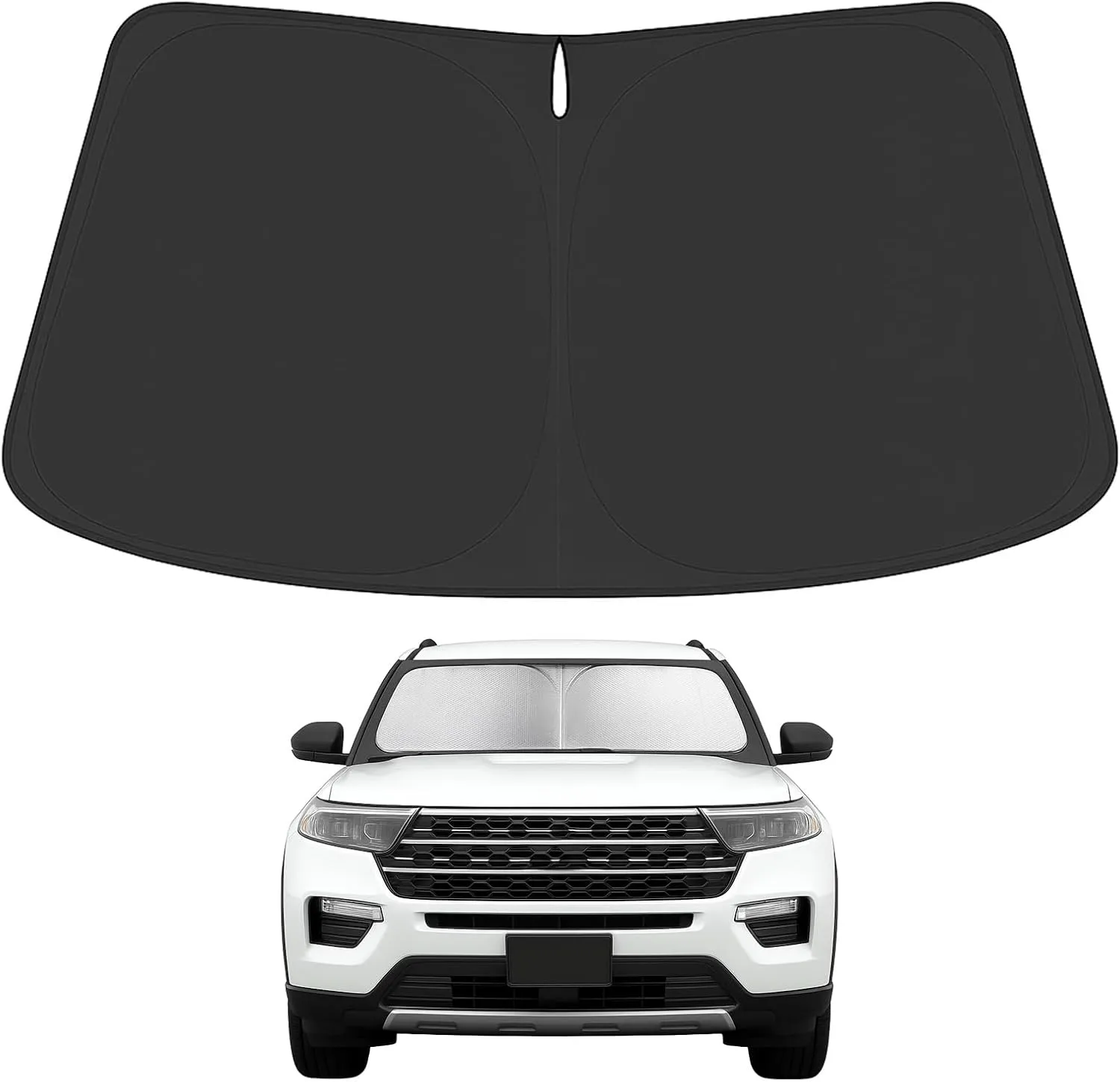 Proadsy 2025 Upgrade Windshield Sunshade Custom for 2025 2024 2023 2022 2021 2020 Ford Explorer Reflective Heat Sun UV Protector Foldable Front Window Shade Prime Accessories