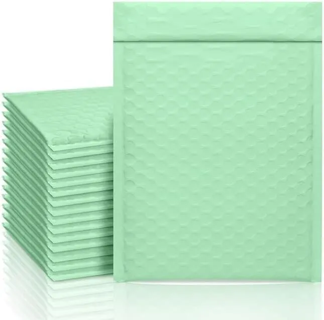 ProLine #0 6x10 inches Extra Wide Light Green Poly Bubble Mailers Padded Envelopes Shipping Bags (100)