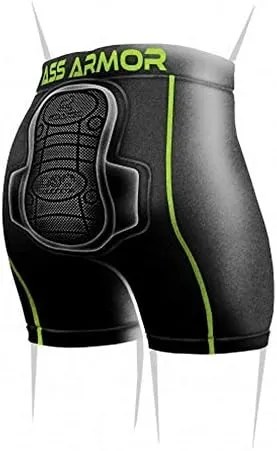 Protective Padded Compression Shorts for Snowboard,Skate and Ski for Tailbone (Black, X-Small)