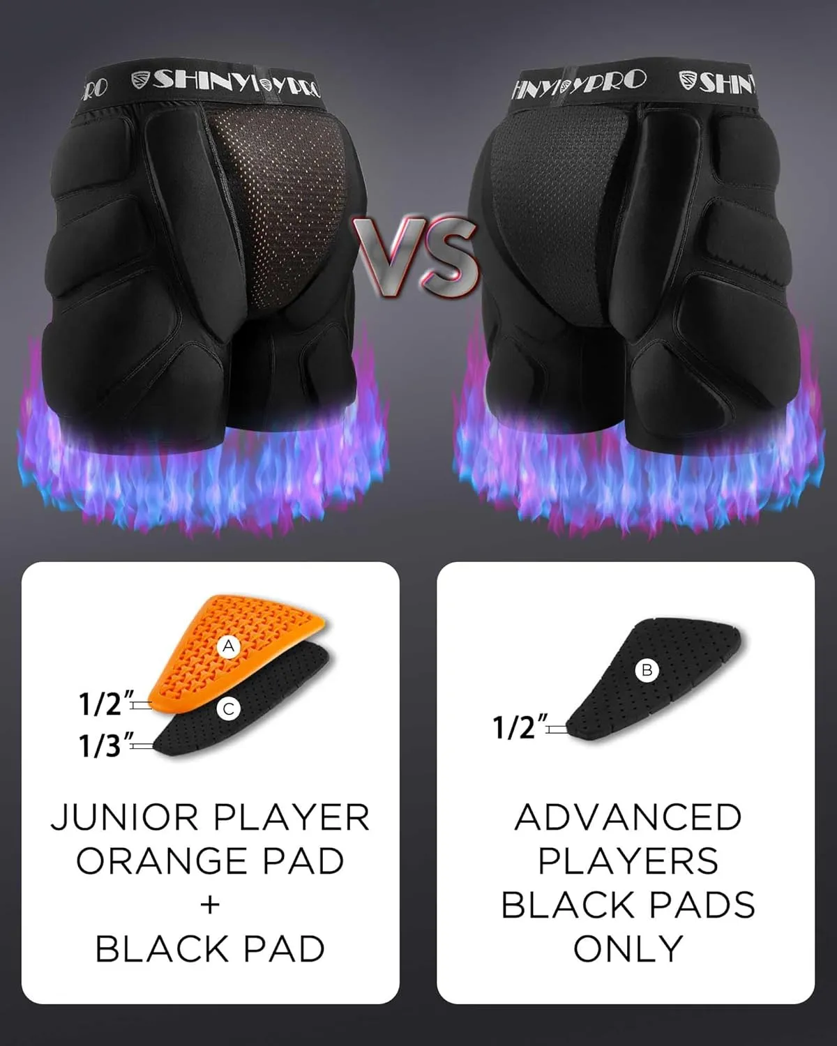 Protective Padded Shorts for Snowboard and Skate CE Level 2 Butt and Tailbone Heavy Duty Protection