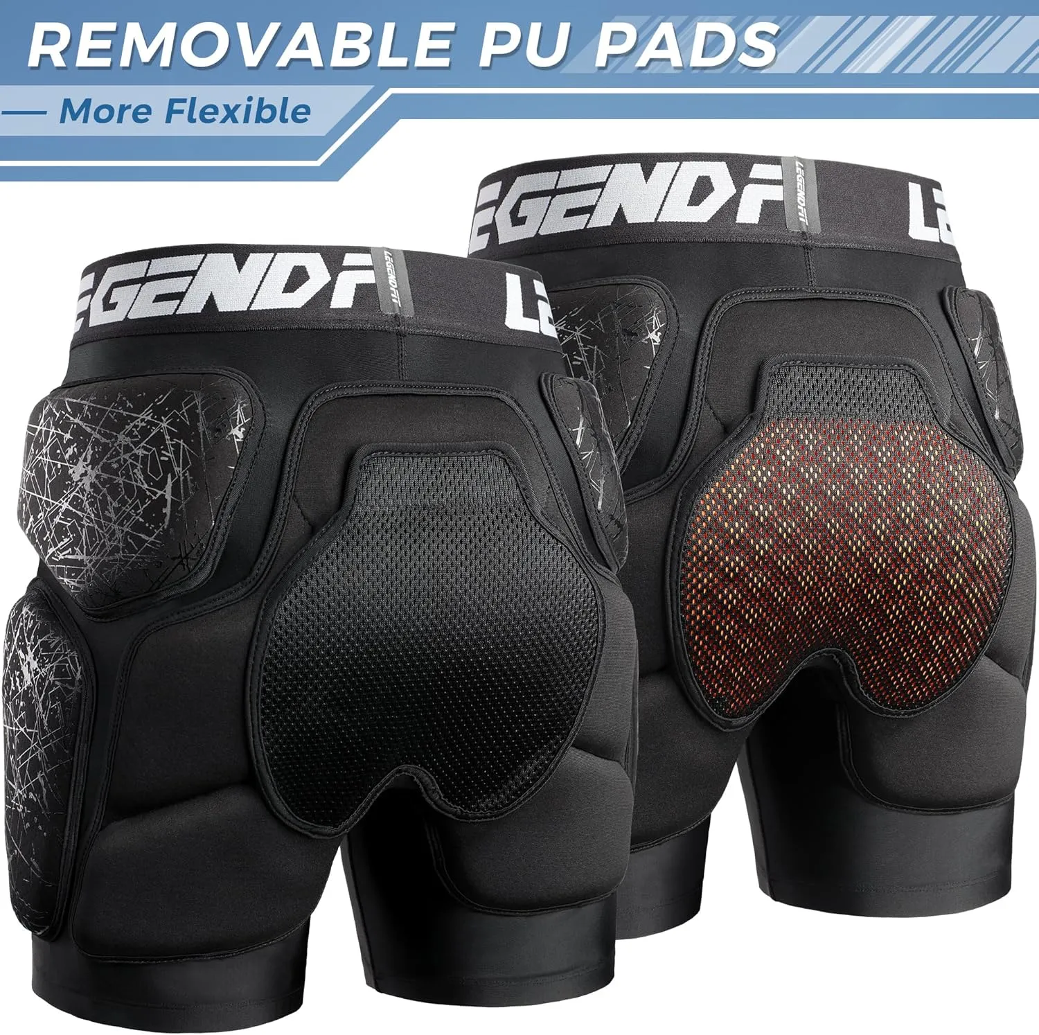 Protective Padded Shorts for Snowboard Ski Ice Skating Skateboard Hip Butt Tailbone Protection for Men Women Youth