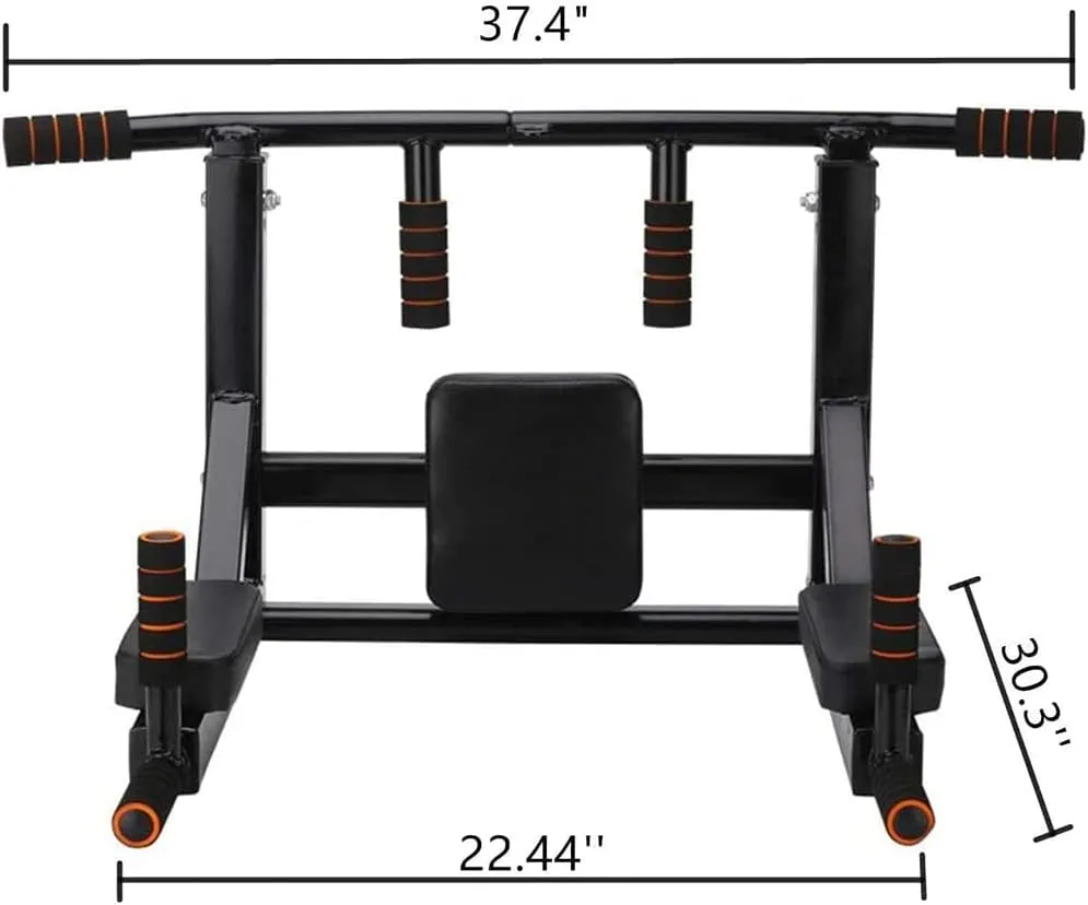 ptlsy Wall Mounted Pull Up Bar Multifunctional with Multi-Grip Chin Up Bar Heavy Duty Dip Station for Home Gym Indoor Workout, Fitness Equipment, Dip Stand Supports to 440 Lbs