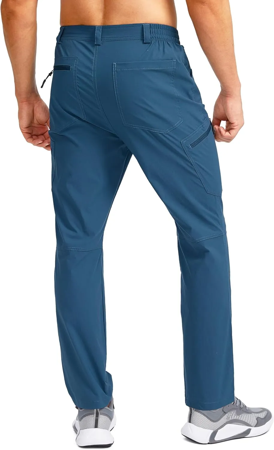 Pudolla Men's Lightweight Hiking Pants with 7 Pockets Quick Dry Water Resistant Fishing Travel Pants