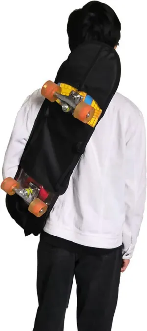 PURFUN Black Skateboard Bag for Double Kick Skateboard, 32.3"X8.7" Nylon Skateboard Carry Bag Backpack Rucksack Shoulder Bag with Adjustable Strap