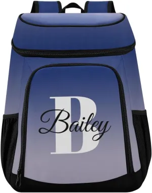 Rainbow Gradient Custom Cooler Backpack Leakproof Backpack Cooler Personalized Insulated Lunch Cooler Bag 30 Cans Camping Coolers for Men Women