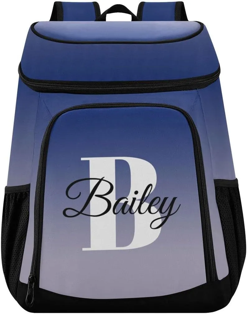 Rainbow Gradient Custom Cooler Backpack Leakproof Backpack Cooler Personalized Insulated Lunch Cooler Bag 30 Cans Camping Coolers for Men Women
