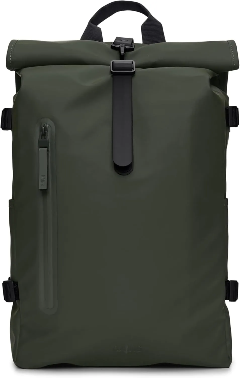 RAINS Rolltop Rucksack Large – Waterproof, Cycle-Ready, with Laptop Pocket and Chest Strap for Secure, Weatherproof Travel (Green)