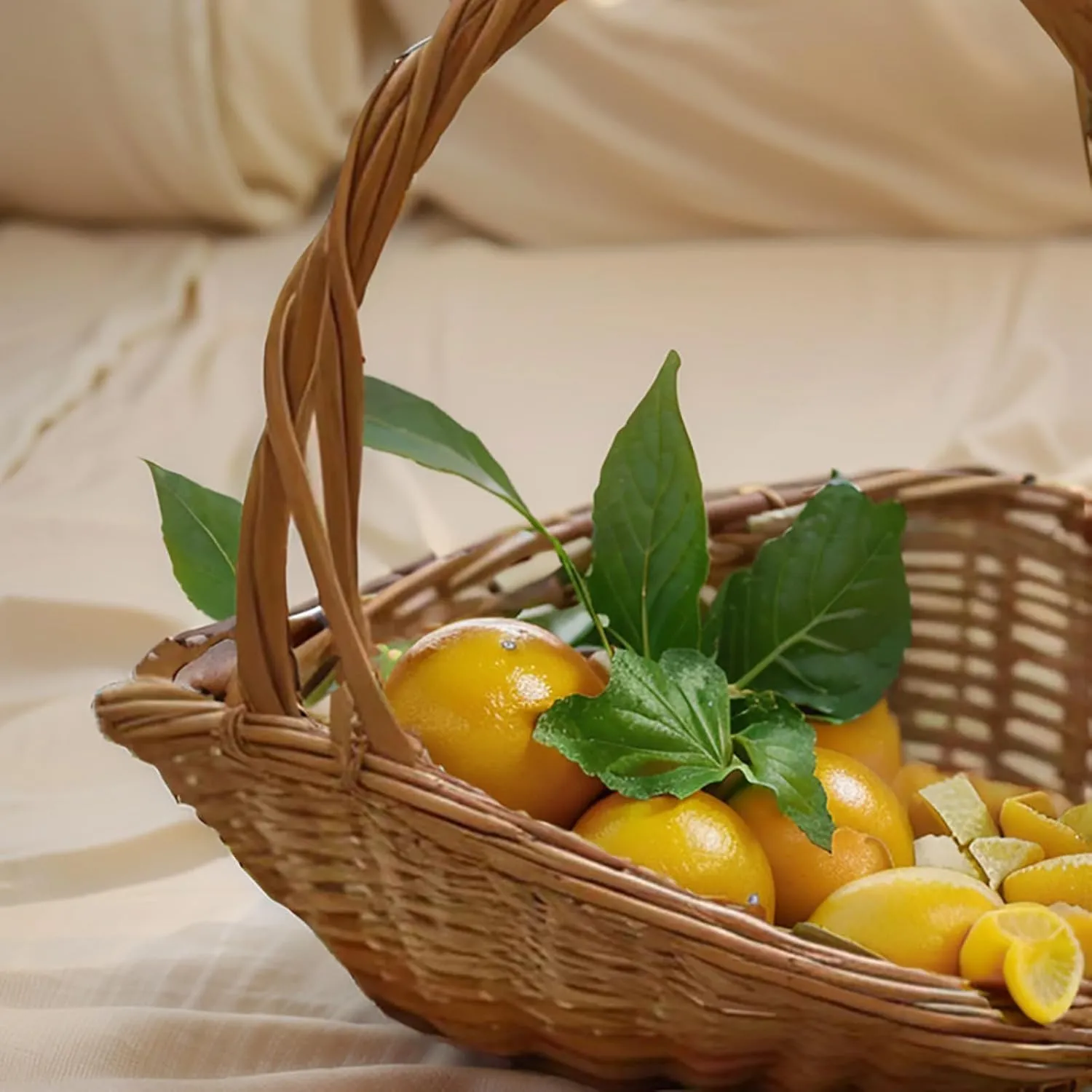 Rattan Basket with Handle Garden Baskets for Gathering Vegetables Portable Flower Gathering Basket New Multipurpose Woven Basket for Picnic Fruit Storage Organizing Easter Boxes (A, One Size)
