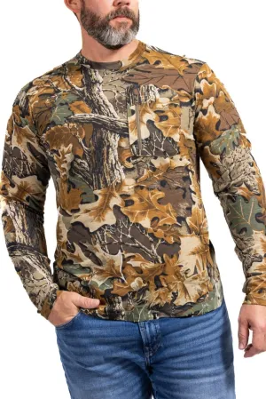Realtree Men's Camo Shirt Long Sleeve Lightweight for Hunting, Fishing, Running, Hiking, or Camping