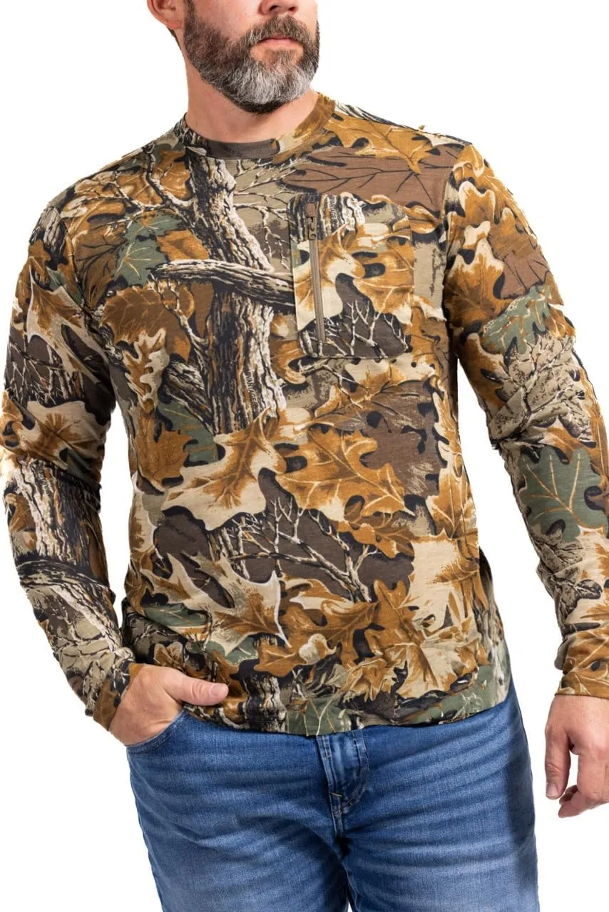 Realtree Men's Camo Shirt Long Sleeve Lightweight for Hunting, Fishing, Running, Hiking, or Camping