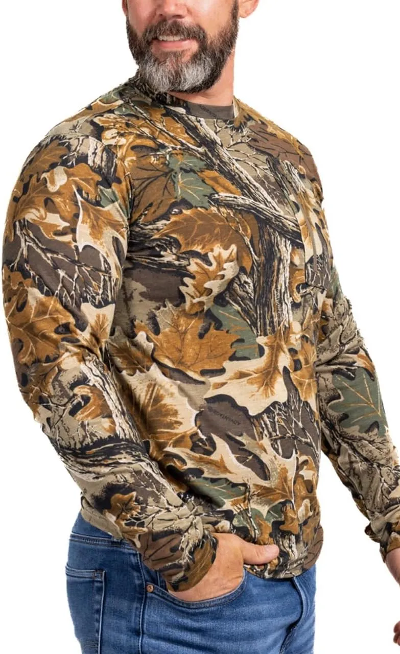 Realtree Men's Camo Shirt Long Sleeve Lightweight for Hunting, Fishing, Running, Hiking, or Camping