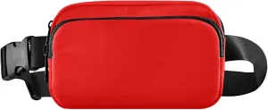 Red Fanny Belt Bag Waist Packs Crossbody Bags Bum Bag for Running Hiking Travel Workout Adjustable Strap for Women Men