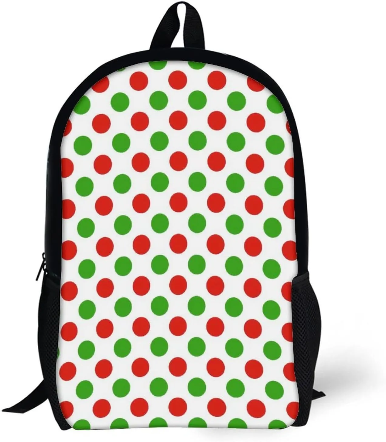 Red Green Polka Dots Backpack Lightweight Waterproof Backpacks Laptop Backpack for Unisex Casual Travel Daypacks Large Capacity