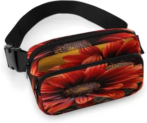Red Sunflower Fanny Pack Belt Bag with Adjustable Strap Fashion Waist Bag for Outdoor Sports Hiking