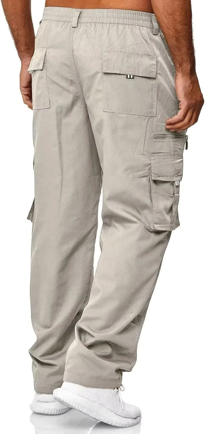 Rela Bota Mens Outdoor Hiking Pants Cargo Pants Joggers Athletic Pants Tactical Trousers Elastic Waist Lightweight