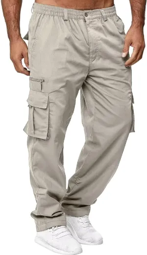 Rela Bota Mens Outdoor Hiking Pants Cargo Pants Joggers Athletic Pants Tactical Trousers Elastic Waist Lightweight
