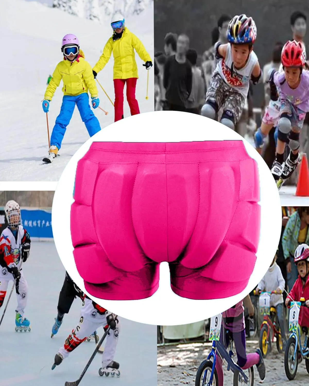 Reomoto Kids Hip Protection Pads Shorts Skiing Skating Snowboard Hip Protection Pads for Teenagers