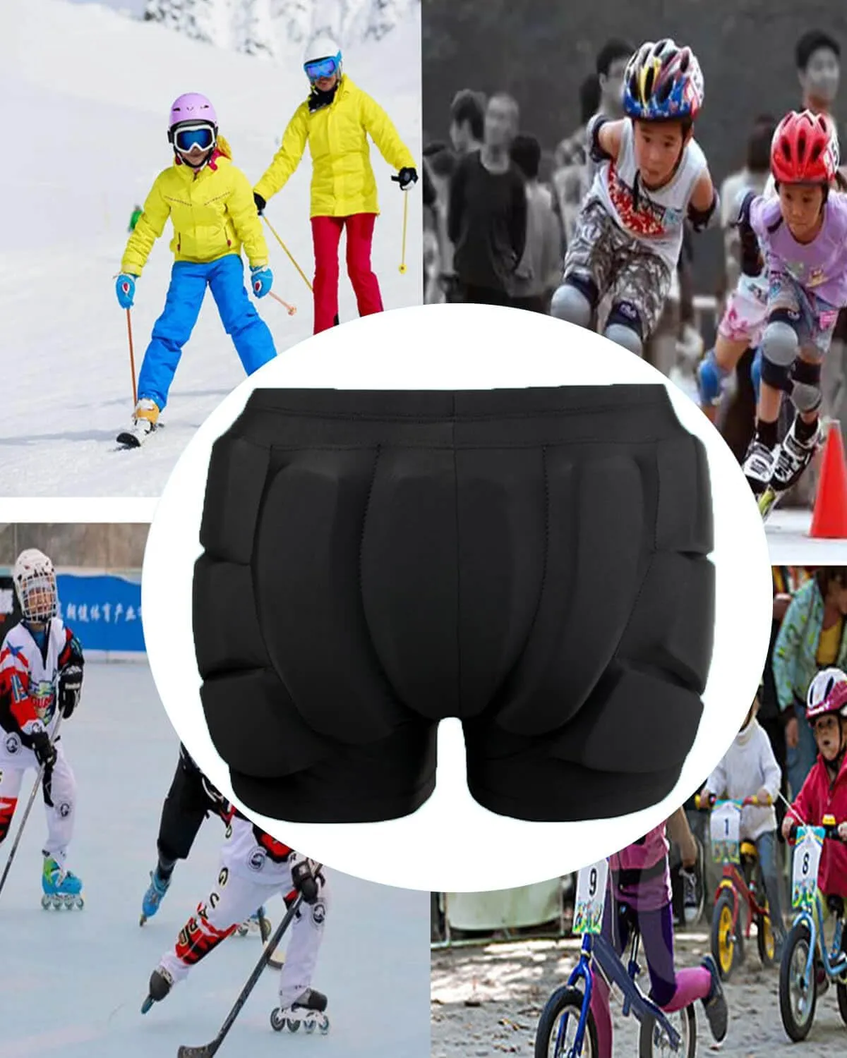 Reomoto Kids Hip Protection Pads Shorts Skiing Skating Snowboard Hip Protection Pads for Teenagers