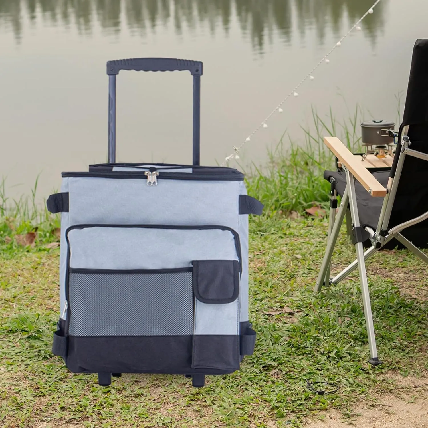 Rolling Cooler Bag, Cooler Bag with Wheels and Handle, Oxford Rolling Cooler Bag for The Park