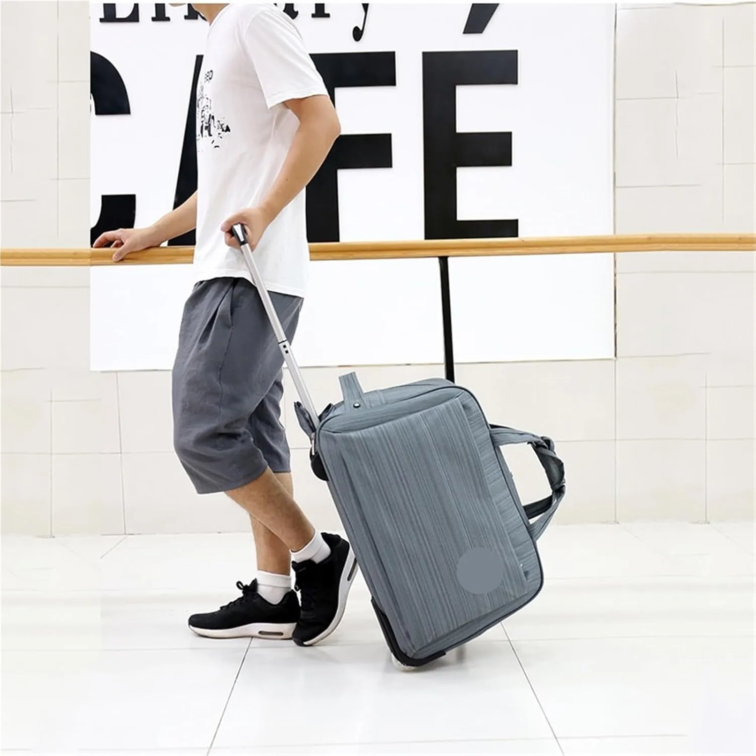 Rolling Duffle Bag with Wheels Travel Trolley Bag Women Rolling Luggage Bags On Wheels Men Travel Suitcase Carry On Luggage Bags Business Wheeled Bags(Brown)