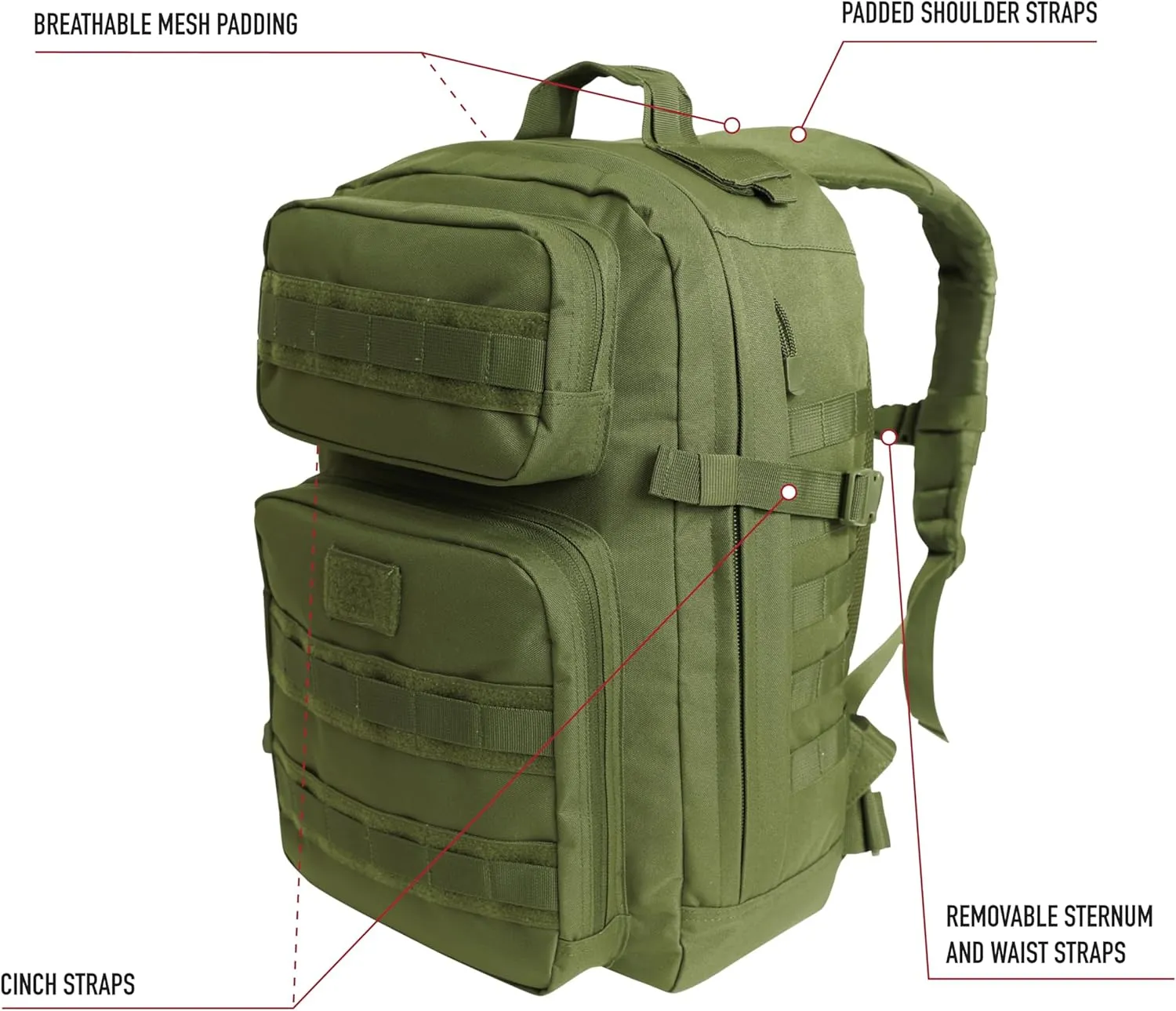 Rothco Fast Mover Tactical Backpack, Red
