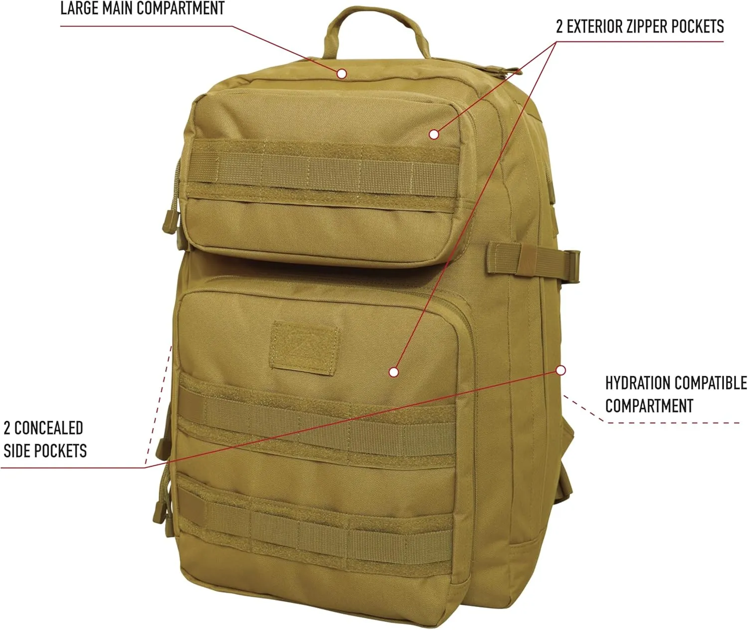 Rothco Fast Mover Tactical Backpack, Red