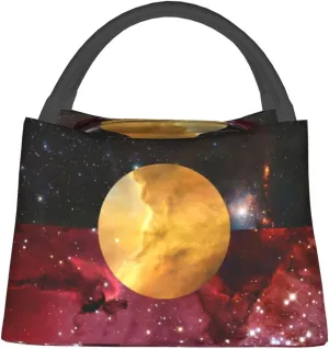 Rqwaaed Aboriginal Galaxy Pride Flag Large Collapsible Insulated Cooler Bag - Leakproof Lunch Tote for Adults