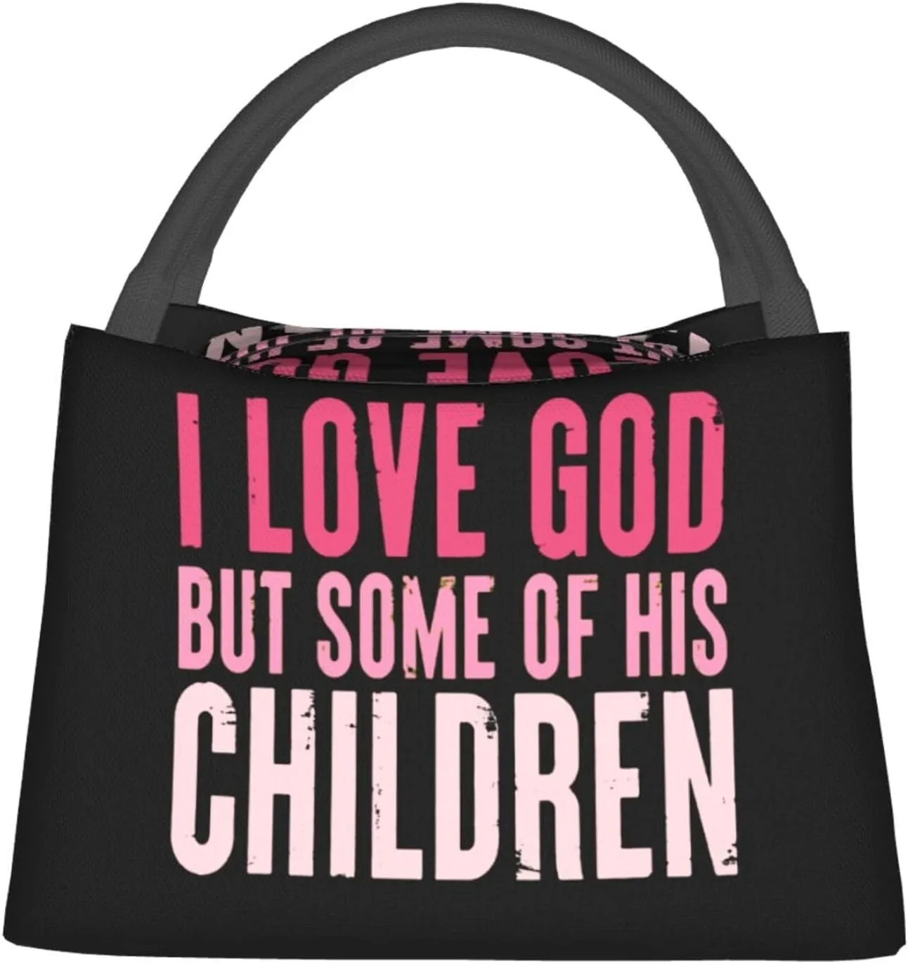 Rqwaaed I Love God But Some Of His Children Get On My Nerves Large Collapsible Insulated Cooler Bag - Leakproof Lunch Tote for Adults