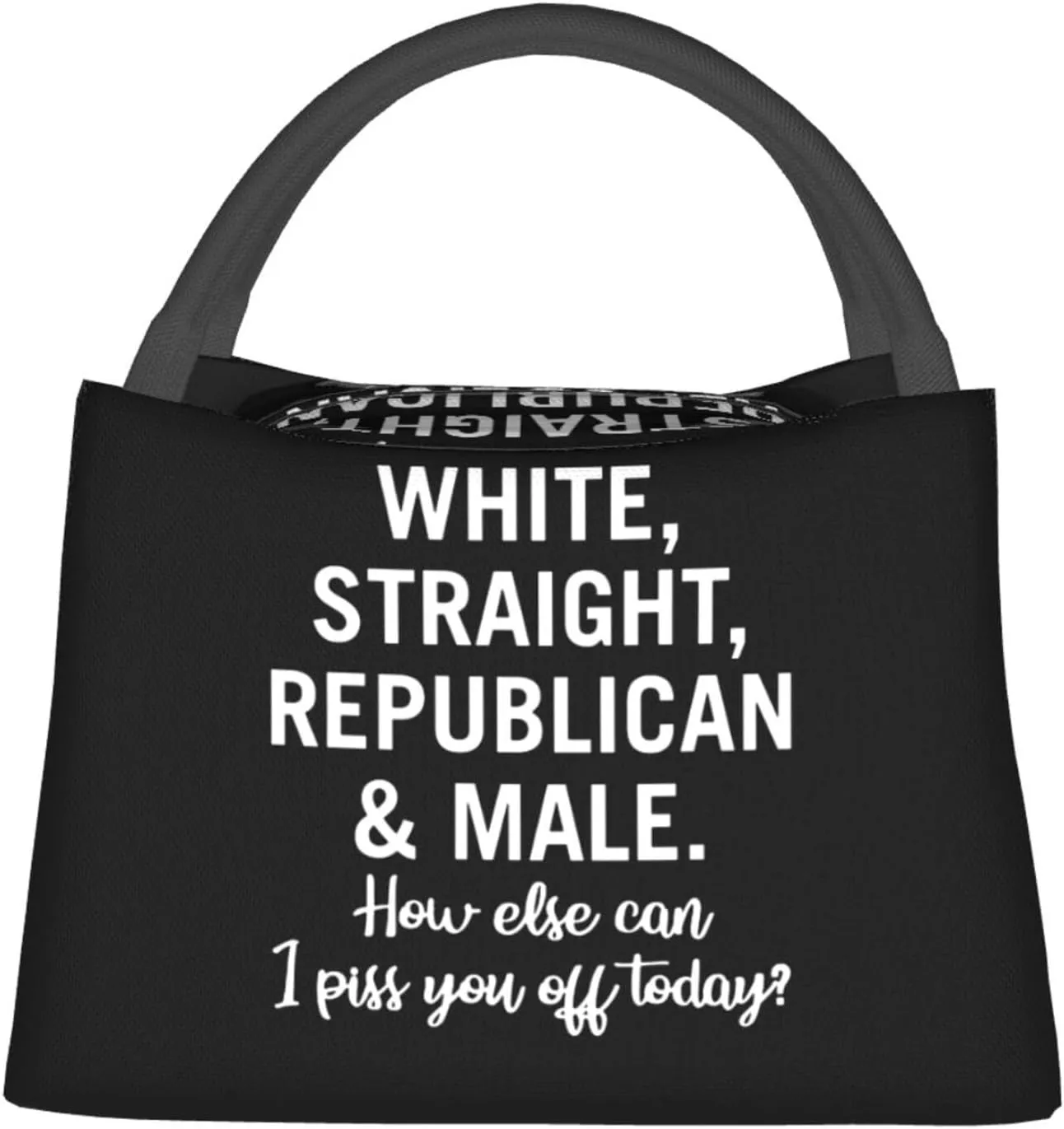 Rqwaaed White Straight Republican Male Large Collapsible Insulated Cooler Bag - Leakproof Lunch Tote for Adults