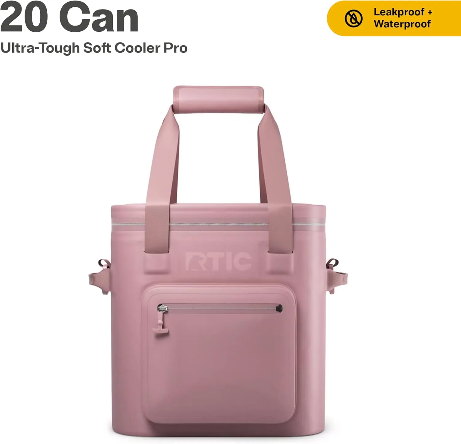RTIC 20 Can Ultra-Tough Soft Cooler Pro, Insulated, Waterproof, Leak Proof, Portable Floating Bag for Beverage, Drink, Lunch, Outdoor, Beach, Car,Camping, Picnic, Fishing, Boat