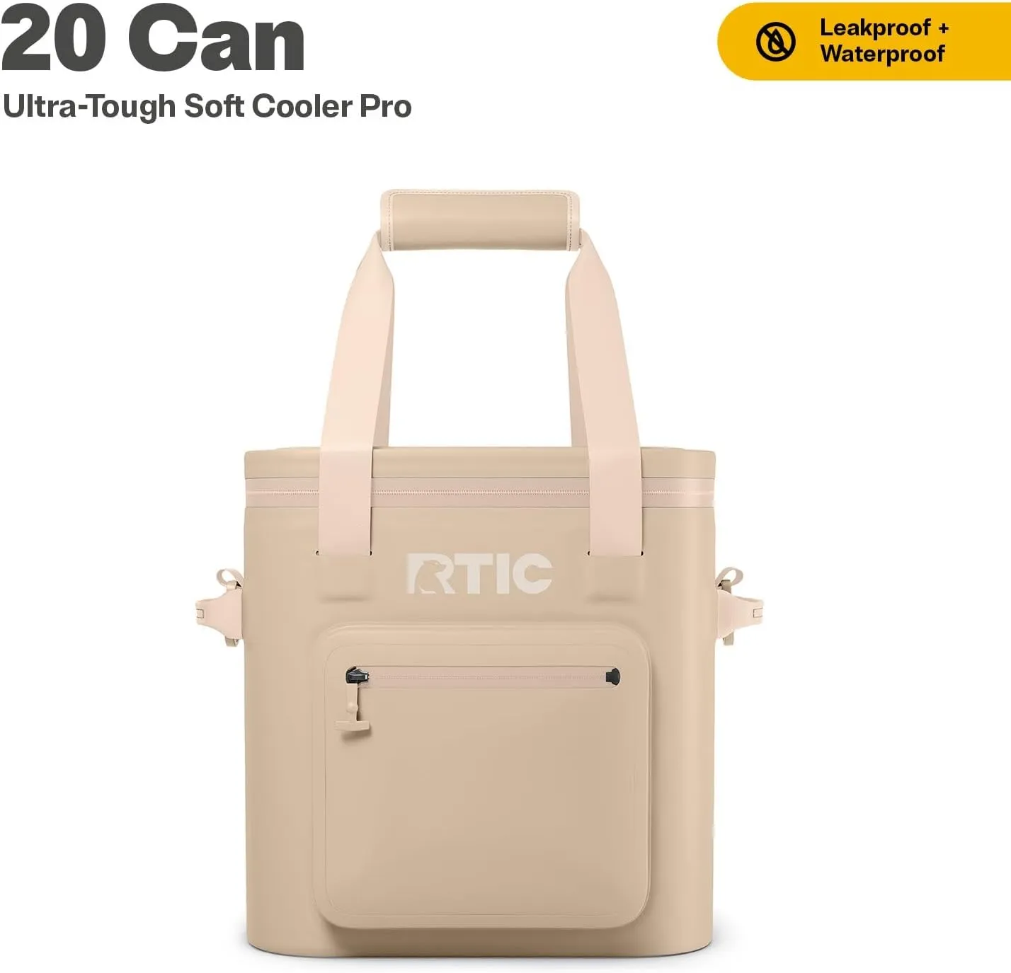 RTIC 20 Can Ultra-Tough Soft Cooler Pro, Insulated, Waterproof, Leak Proof, Portable Floating Bag for Beverage, Drink, Lunch, Outdoor, Beach, Car,Camping, Picnic, Fishing, Boat