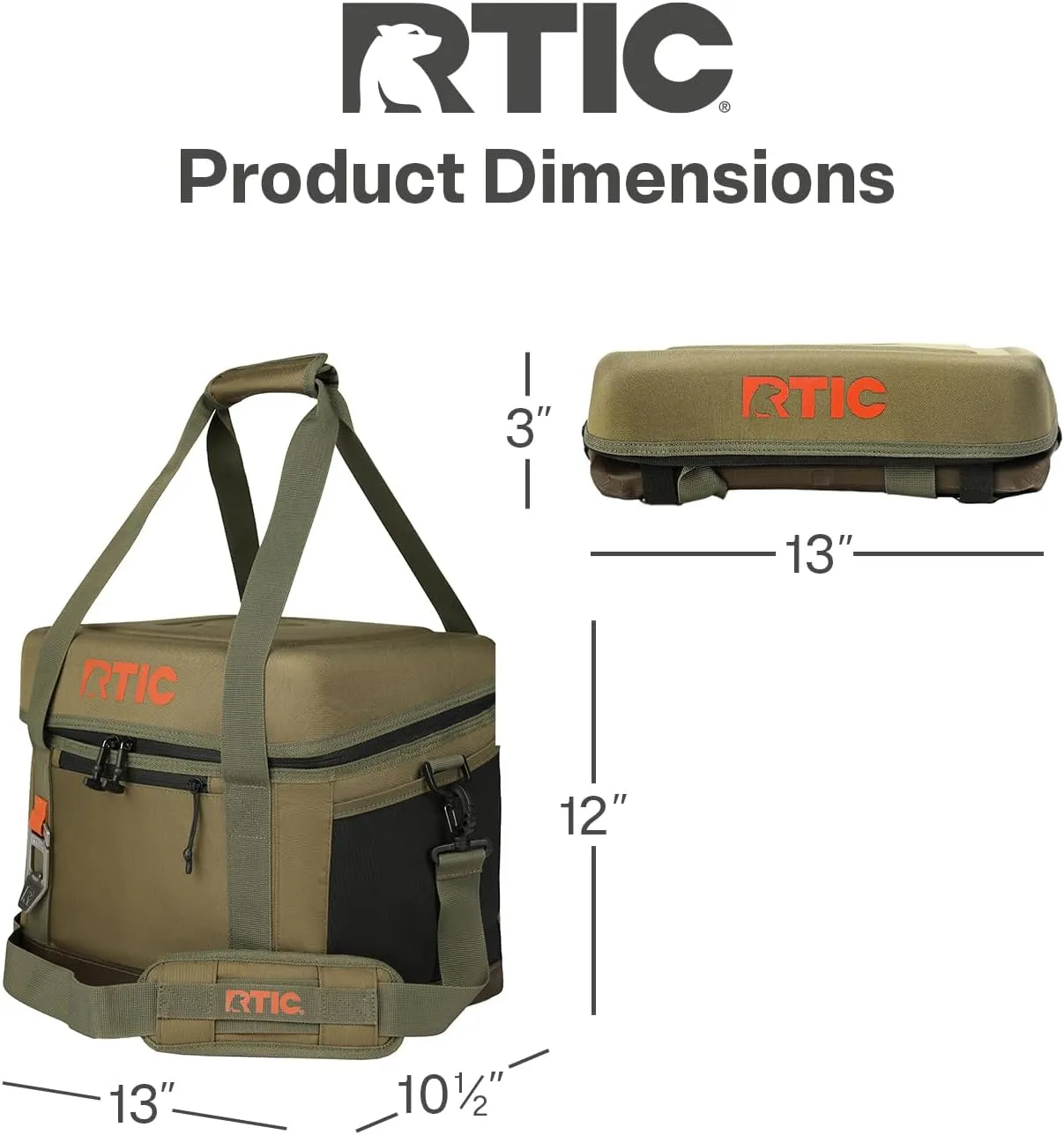 RTIC 28 Can Everyday Cooler, Soft Sided Portable Insulated Cooling for Lunch, Beach, Drink, Beverage, Travel, Camping, Picnic, for Men and Women