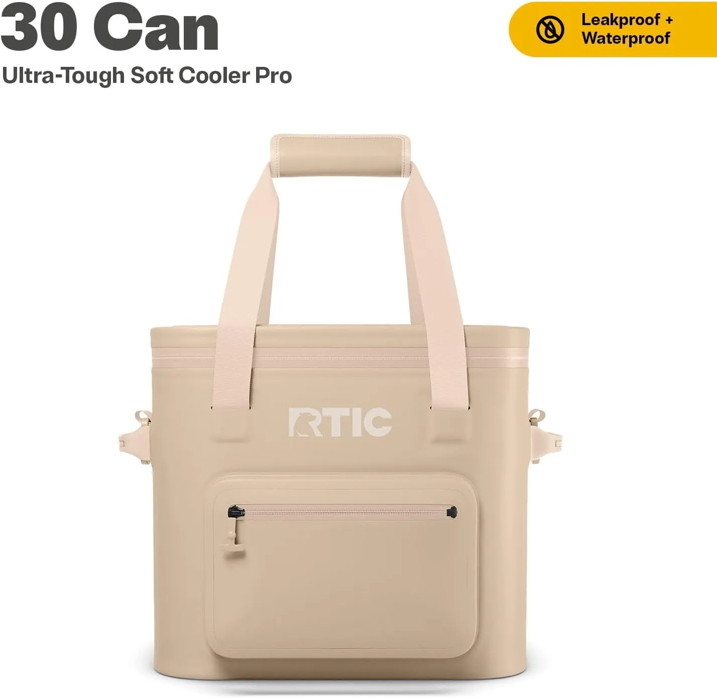 RTIC 30 Can Ultra-Tough Soft Cooler Pro, Insulated, Waterproof, Leak Proof, Portable Floating Bag for Beverage, Drink, Lunch, Outdoor, Beach, Car,Camping, Picnic, Fishing, Boat