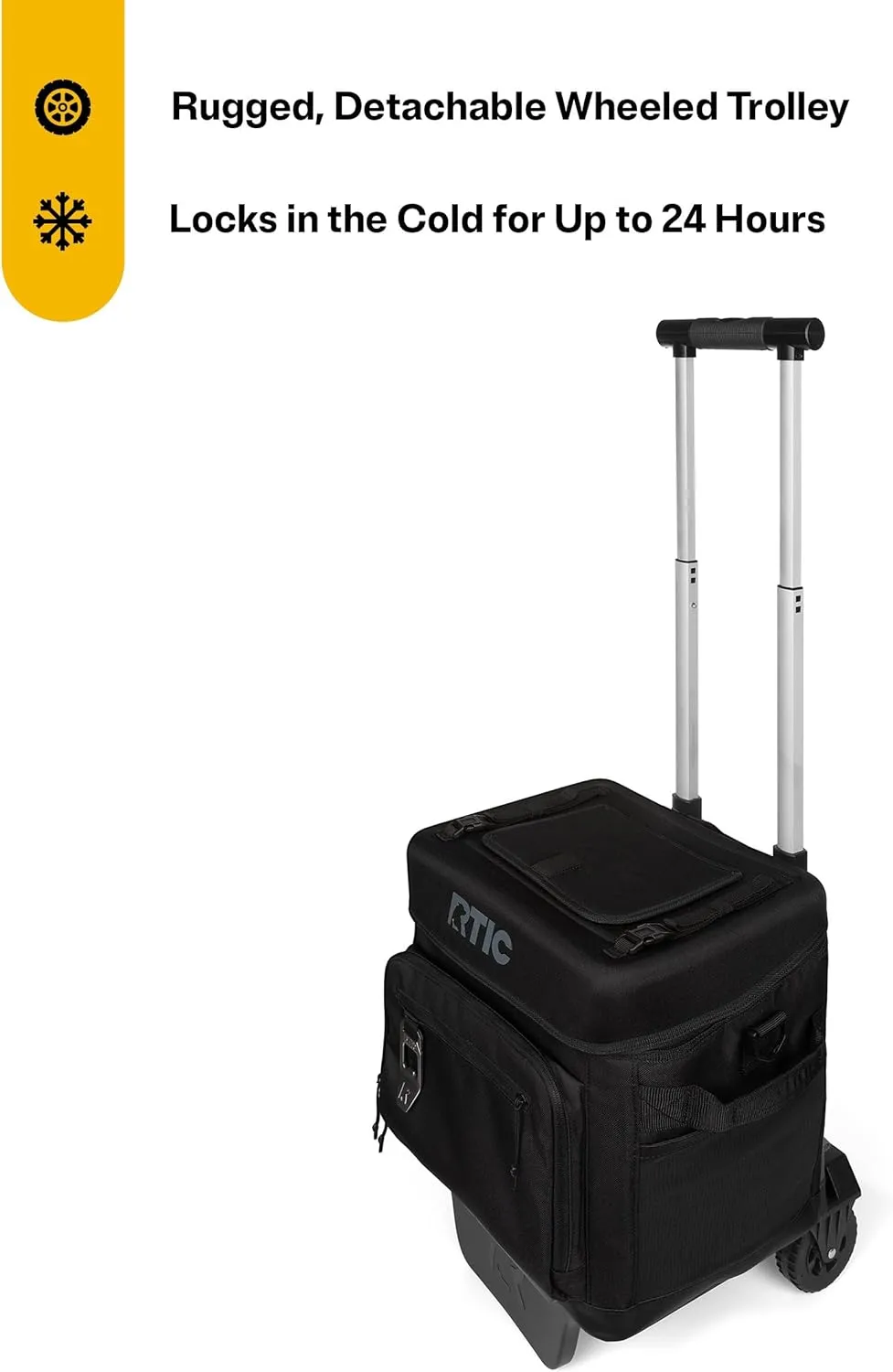 RTIC 40 Can Everyday Wheeled Cooler, Soft Sided Insulated Portable Rolling Collapsible Cooler Bag with Wheels and Handle for Outdoor, Beach, Camping, Sports, Travel, Leakproof