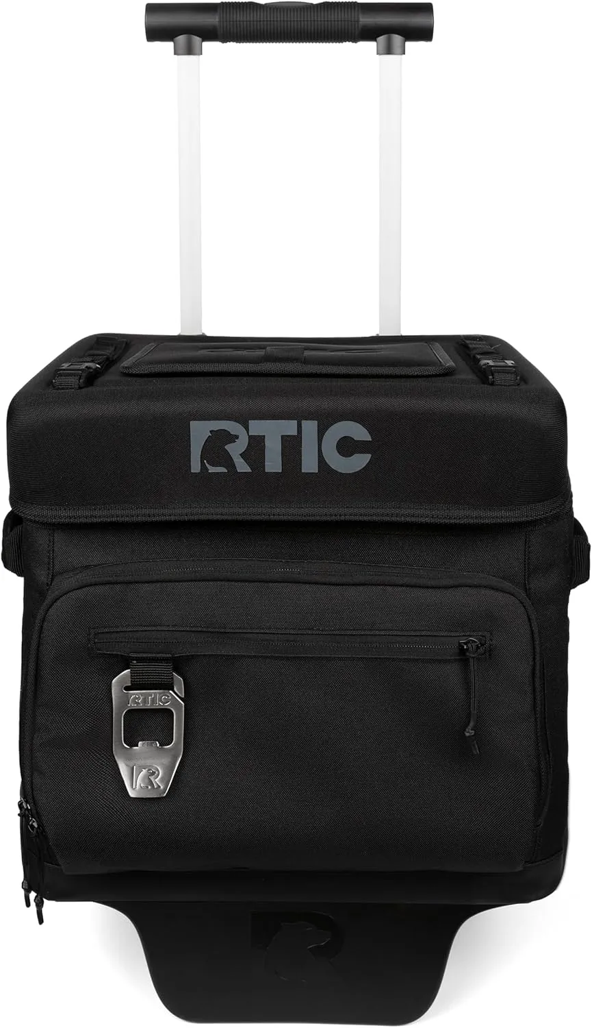 RTIC 40 Can Everyday Wheeled Cooler, Soft Sided Insulated Portable Rolling Collapsible Cooler Bag with Wheels and Handle for Outdoor, Beach, Camping, Sports, Travel, Leakproof
