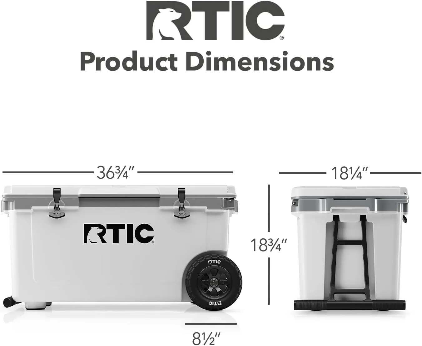 RTIC 72 Quart Ultra-Light Wheeled Cooler Hard Insulated Portable Ice Chest Box for Beach, Drink, Beverage, Camping, Picnic, Fishing, Boat, Barbecue, 30% Lighter Than Rotomolded Coolers