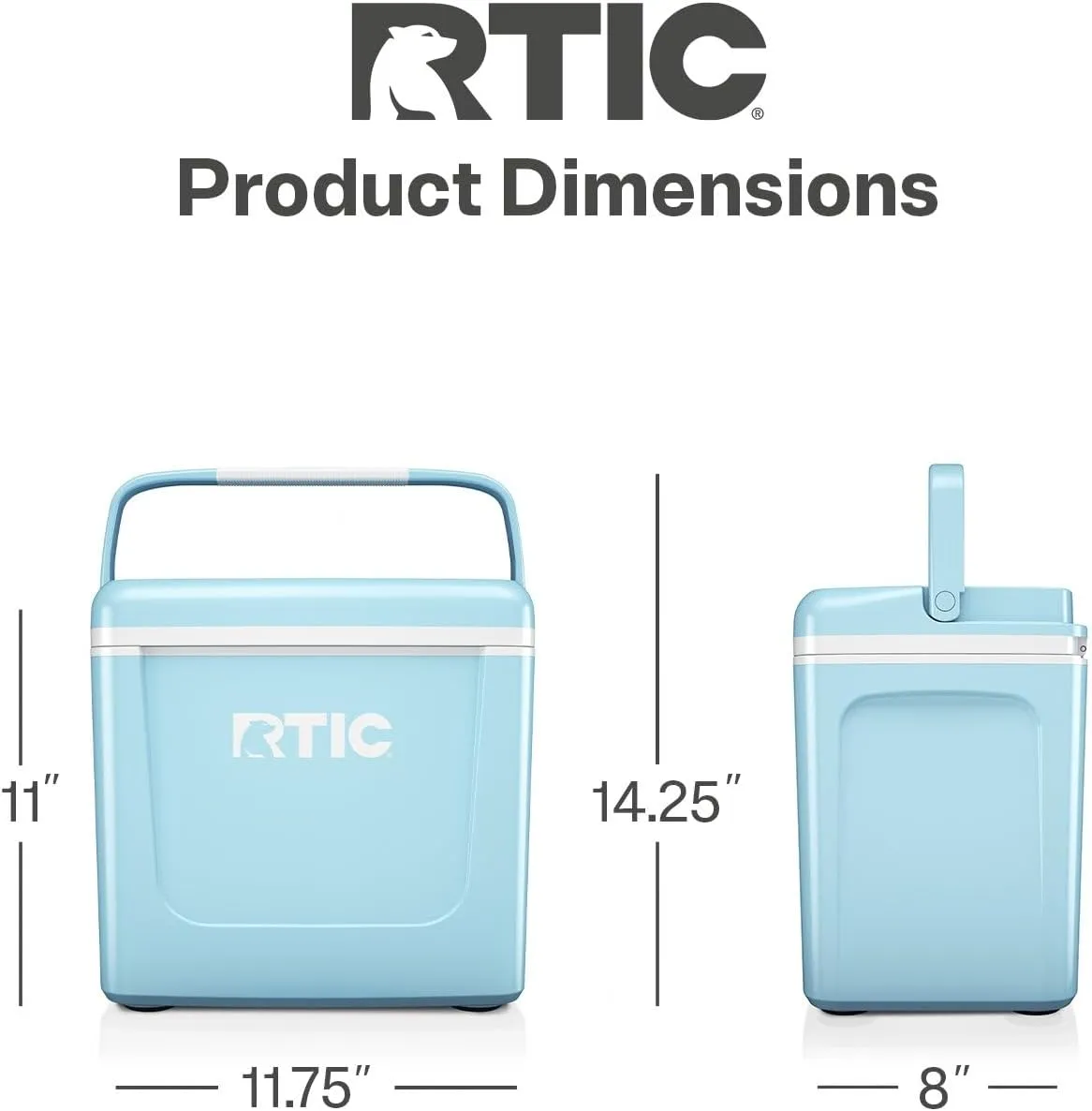 RTIC 8 QT Road Trip Personal Cooler, Small, Compact, Insulated, Portable Ice Chest Box for Food, Drink, Beverage, Beach, Camping, Picnic, Fishing, Boat, 12-Can Capacity