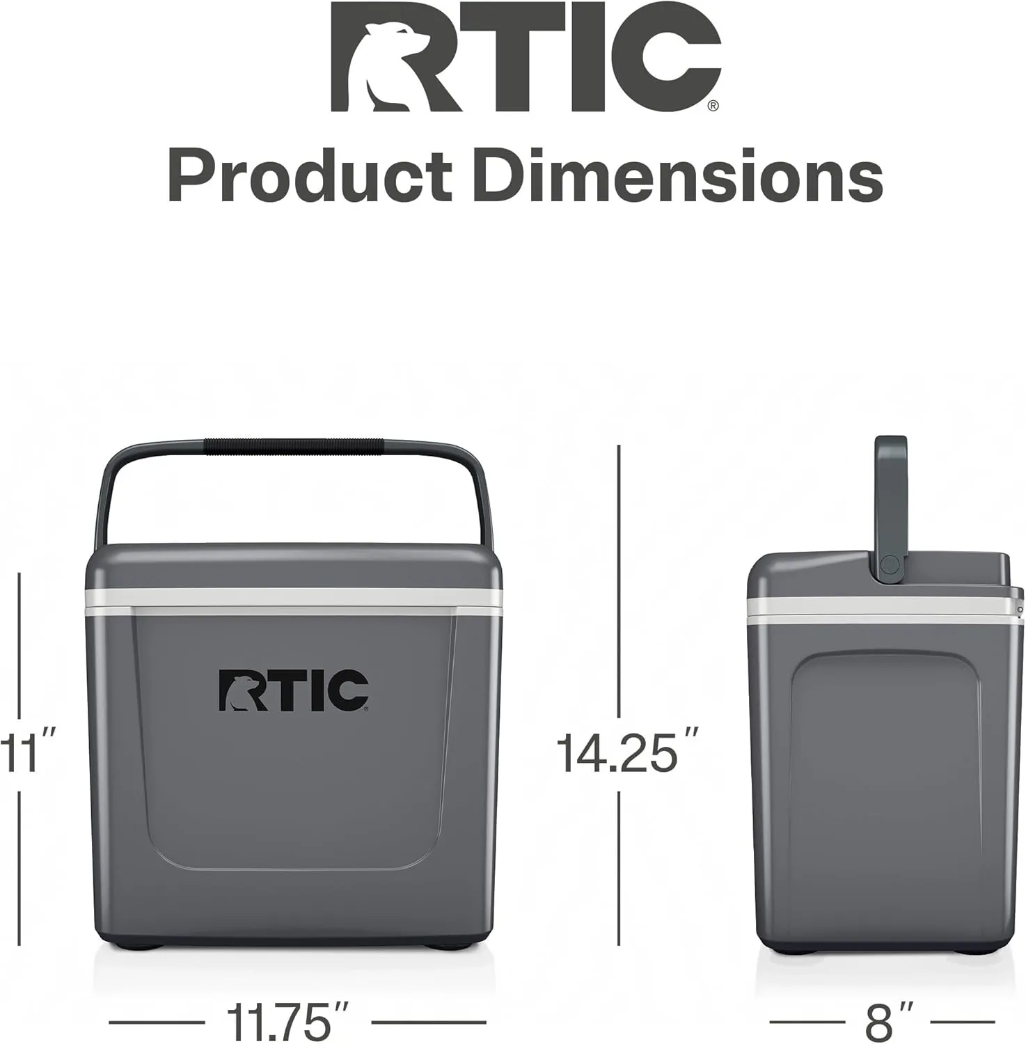 RTIC 8 QT Road Trip Personal Cooler, Small, Compact, Insulated, Portable Ice Chest Box for Food, Drink, Beverage, Beach, Camping, Picnic, Fishing, Boat, 12-Can Capacity