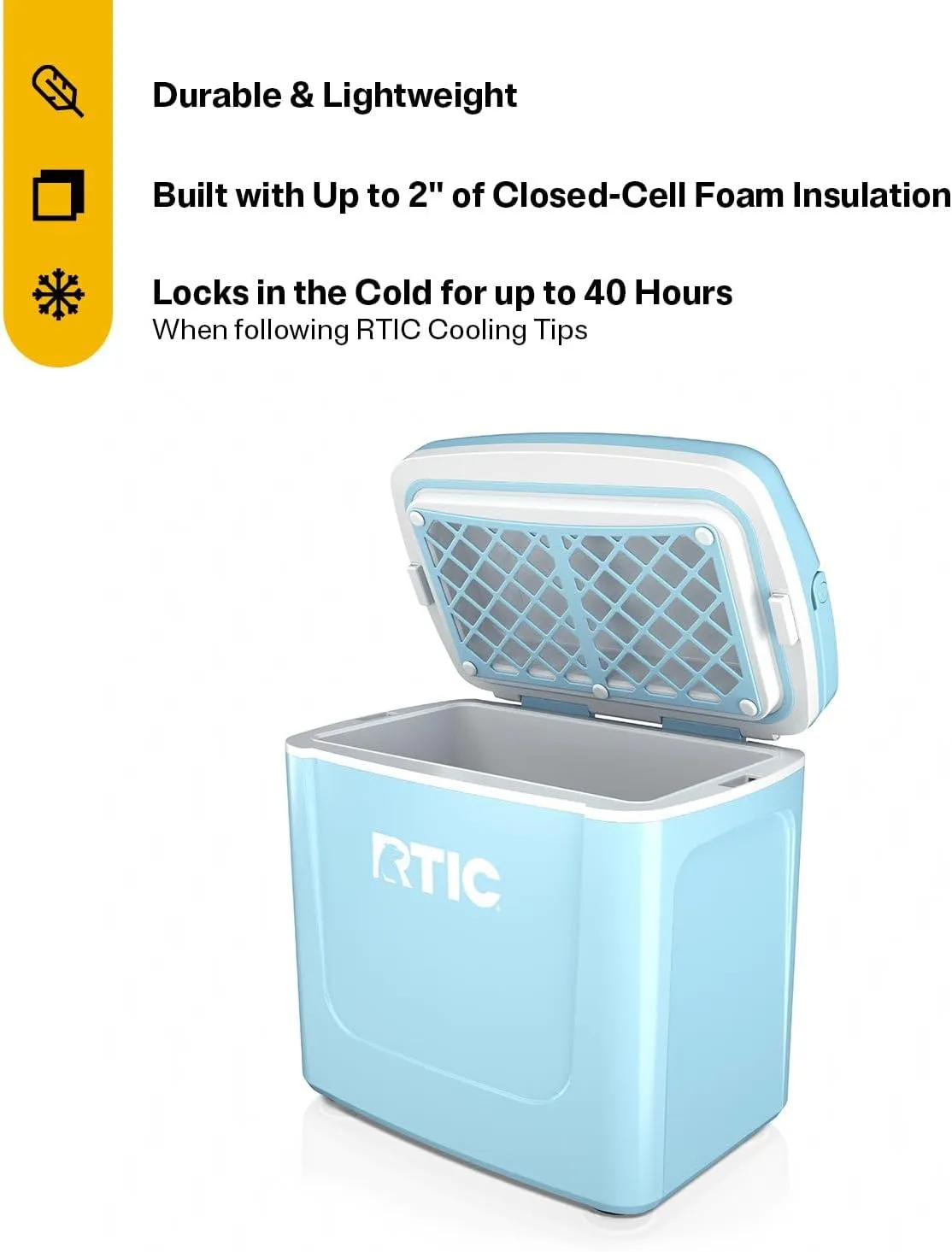 RTIC 8 QT Road Trip Personal Cooler, Small, Compact, Insulated, Portable Ice Chest Box for Food, Drink, Beverage, Beach, Camping, Picnic, Fishing, Boat, 12-Can Capacity