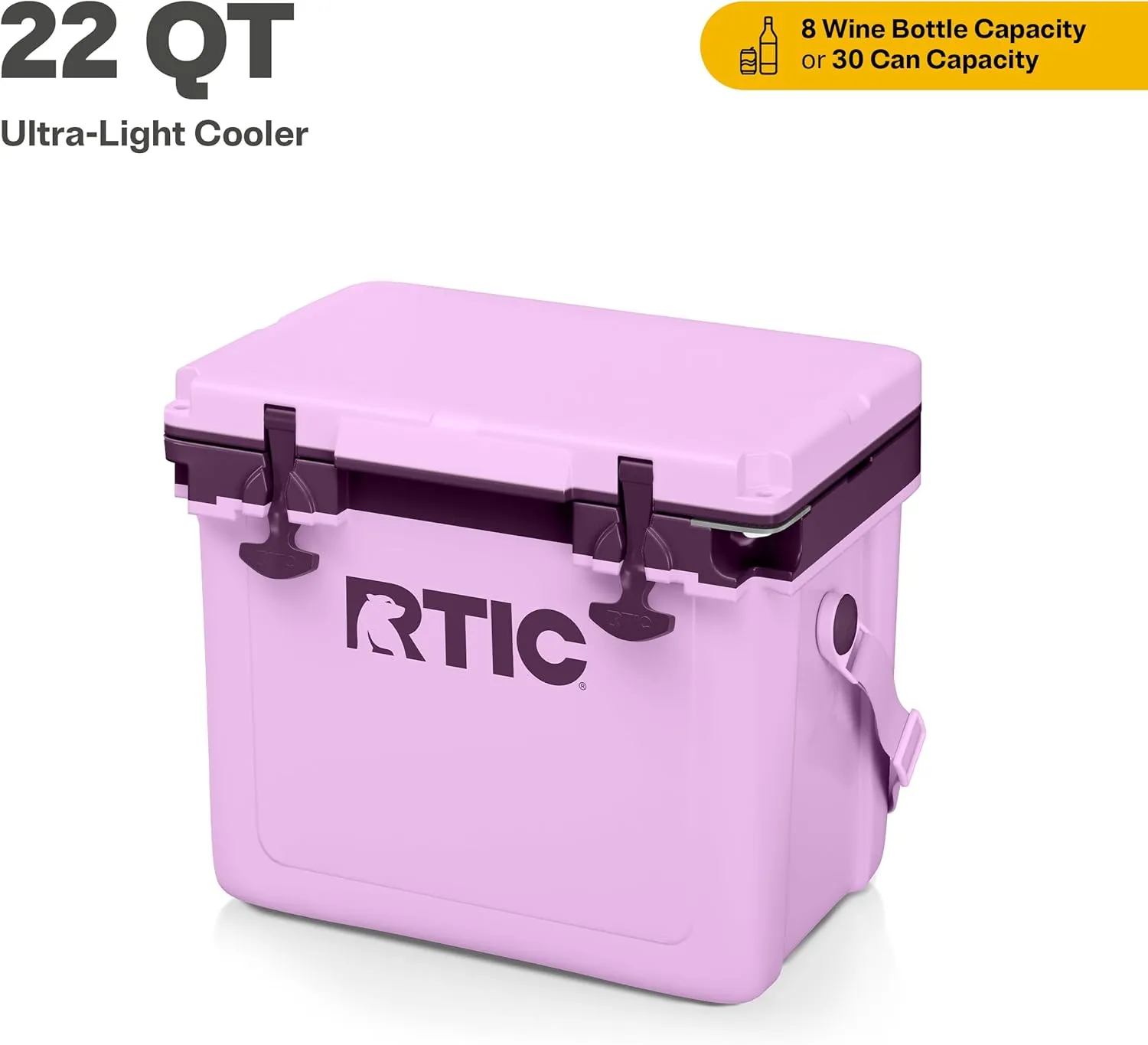 RTIC Ultra-Light 22 Quart Hard Cooler Insulated Portable Ice Chest Box for Drink, Beverage, Beach, Camping, Picnic, Fishing, Boat, Barbecue, 30% Lighter Than Rotomolded Coolers